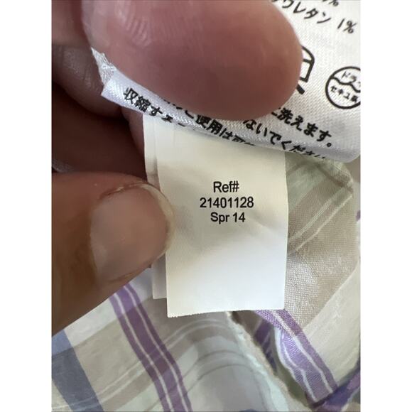 Eddie Bauer Shirt Women's Medium Blue Short Sleeve shaped fit button up pockets - Picture 9 of 11